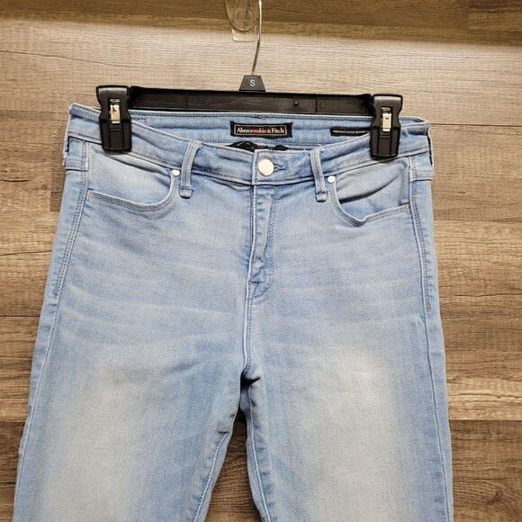 Abercrombie & Fitch Mid Rise Super Skinny Ankle Jeans Blue‎ Light Wash Womens 28 - Picture 6 of 15